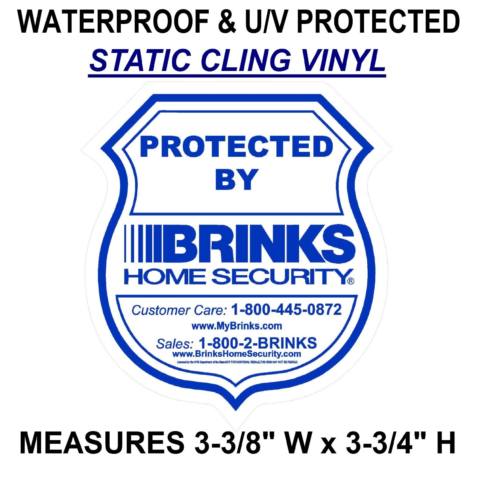 BRINKS HOME ADT SECURITY MONITORING SYSTEM ALARM DECALS WARNING WINDOW STICKERS