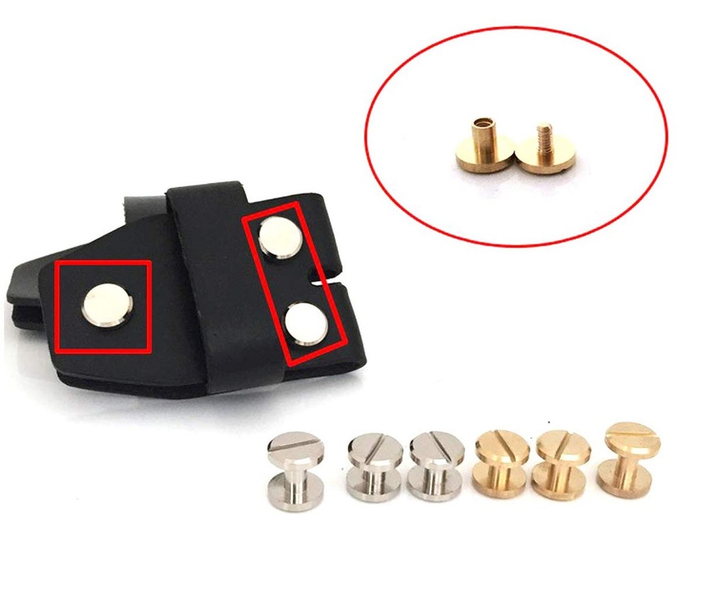 20 Sets 8x4x6mm Solid Brass Button Studs Rivets Screwback Screw Back Spots fo...