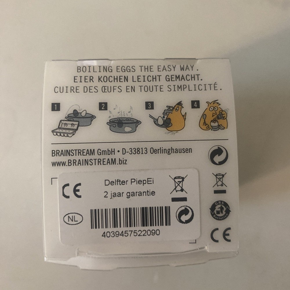 Blue Delft Egg Timer “Clever High-Tech” Singing Floating Eggtimer Beep Egg