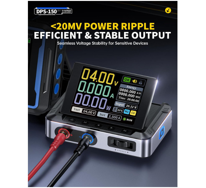 Fuente DC Ajustable 0-30V 5A Programable PD QC Pantalla IPS Digital. Nuevo