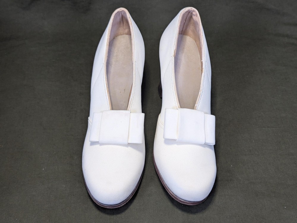 WWII Women's White US Marine Corps Bow Pump Shoes in Box Uniform USMC WAVES 7