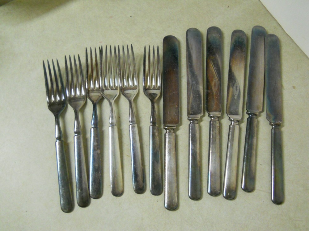 12 Pcs. 1847 ROGERS BROS. Silver Plate Flatware Blunt Plain Pattern Replacement