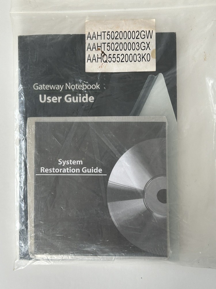 Gateway Notebook Lot - User Guide, Networking & System Restoration Sealed Disk