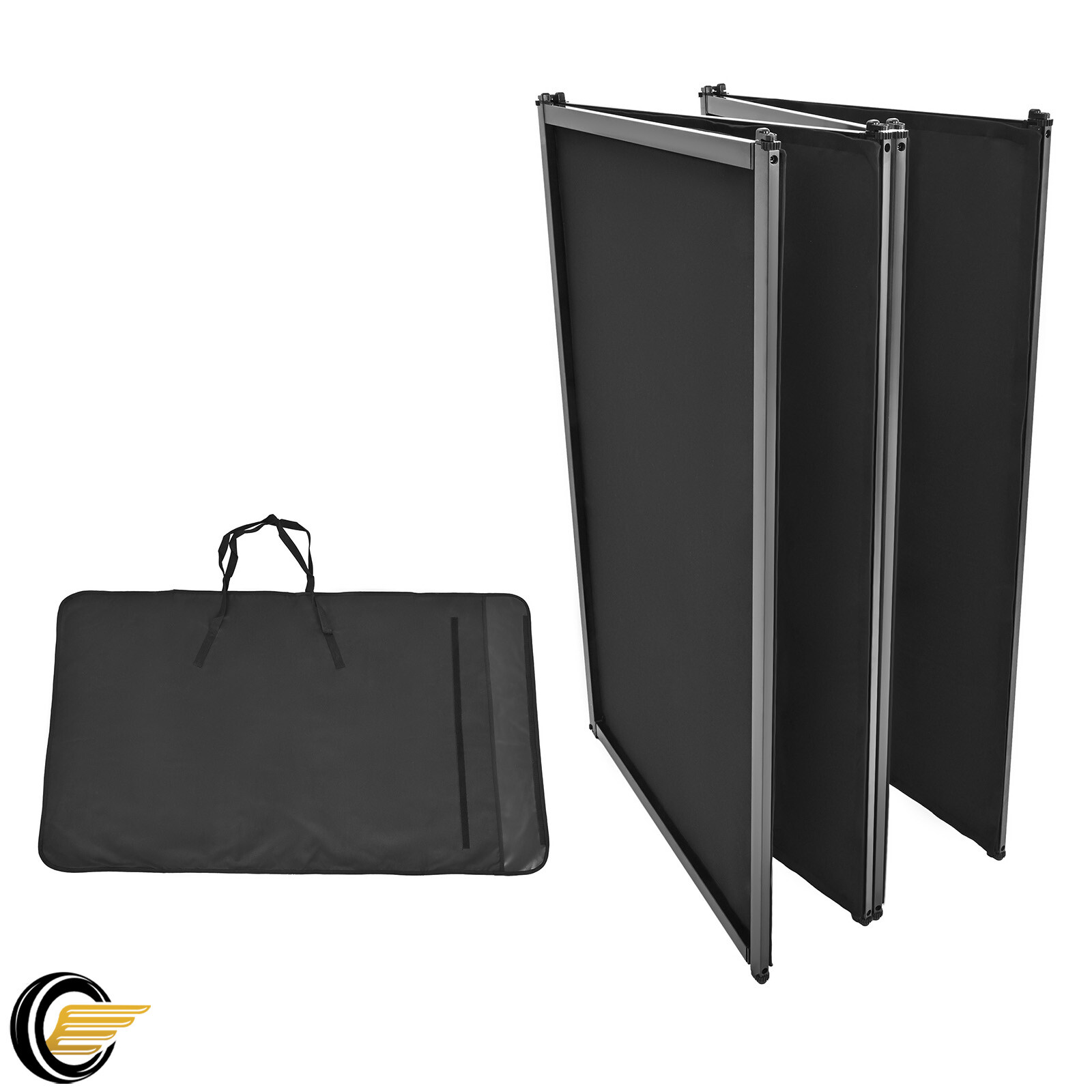 48" x 25" Black Portable Foldable DJ Event Facade Metal Frame Booth W/Carry Bag