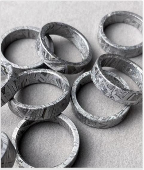 Muonionalusta meteorite ring Meteor Wedding Ring size:10