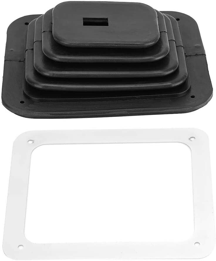 Universal Small Hurst Style Rubber Shifter Boot W/ Trim Plate 5-1/2" x 6-3/4"
