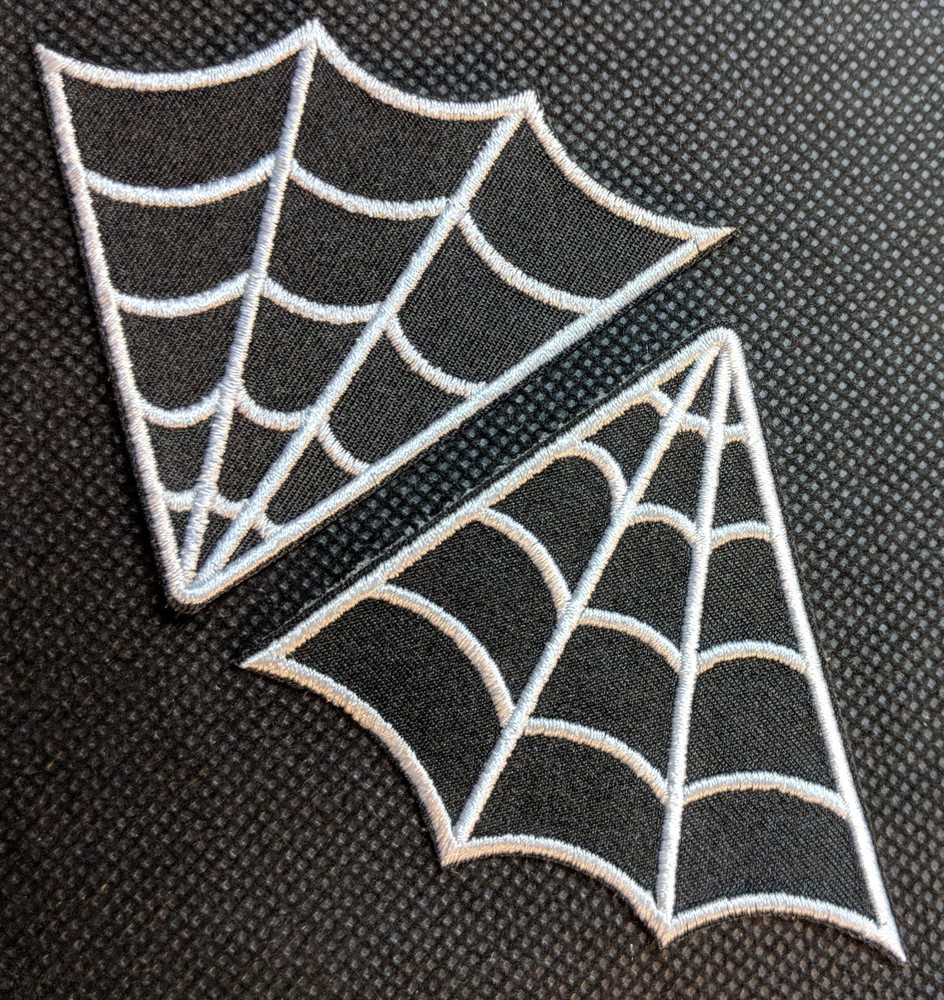 Spider Web Collar Set Spider Webs Embroidered Biker Patch