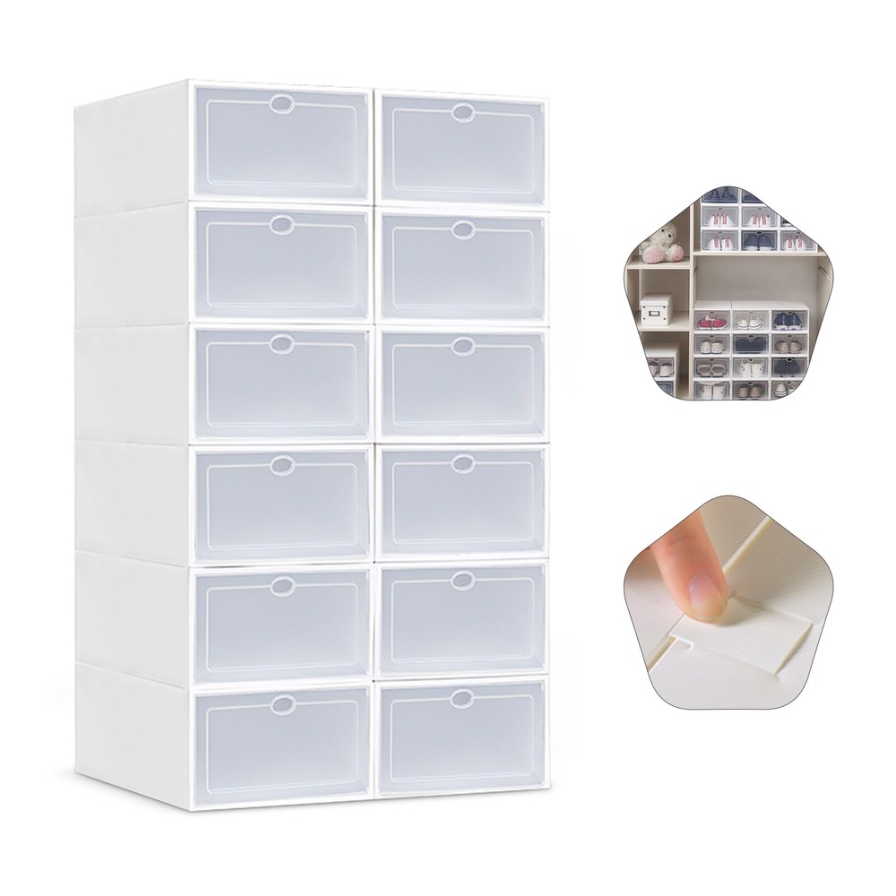 20pcs Sneaker Display Case Organizer Stackable Shoe Storage Box Set Stackable