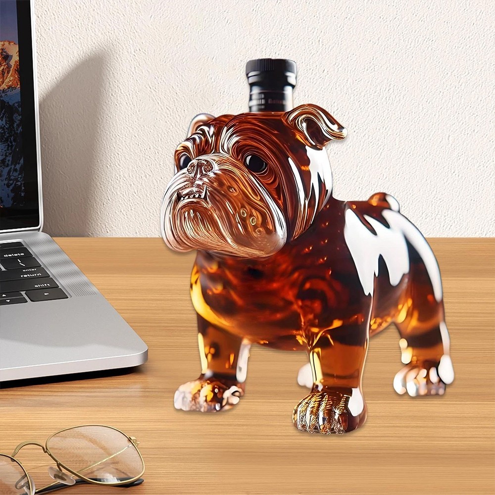 Bulldog Whiskey Bottle Funny Whiskey Bottle Unique Bulldog Whiskey Bottle