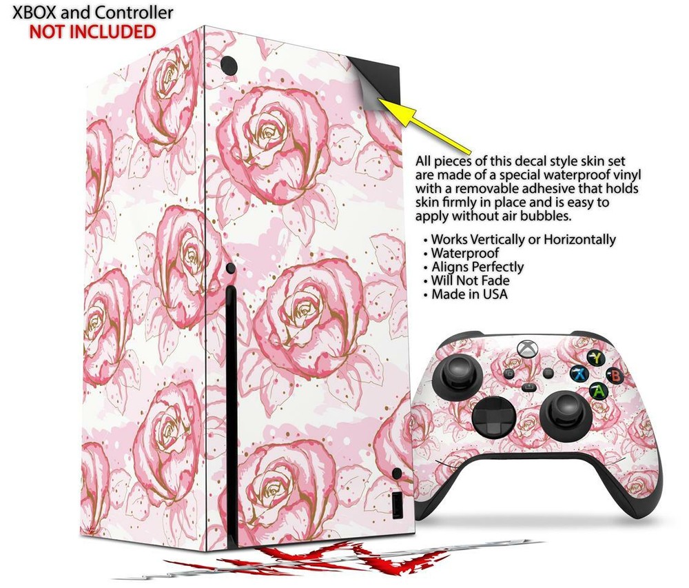 Skins XBOX Series X Console Controller Flowers Pattern Roses 13