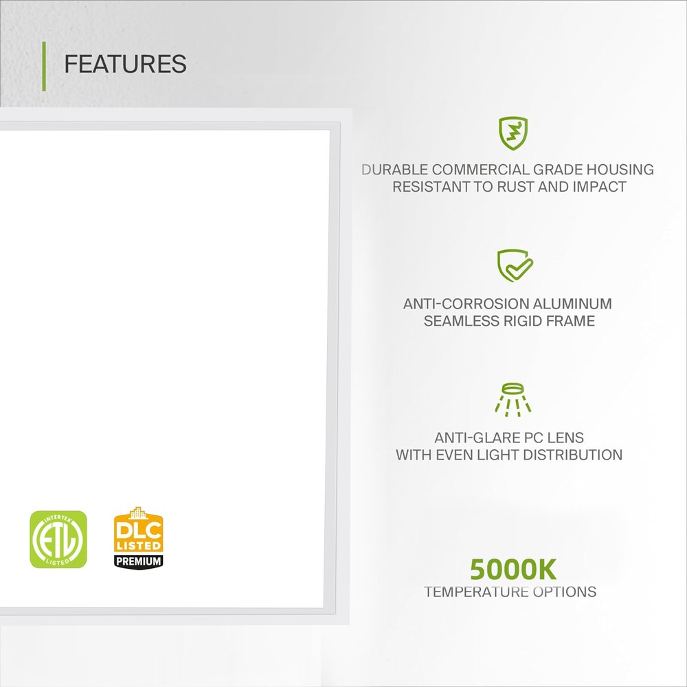 4 Pack 2X2FT LED Panel Light 45W Drop Ceiling Troffer Flat Fixtures 5000K White