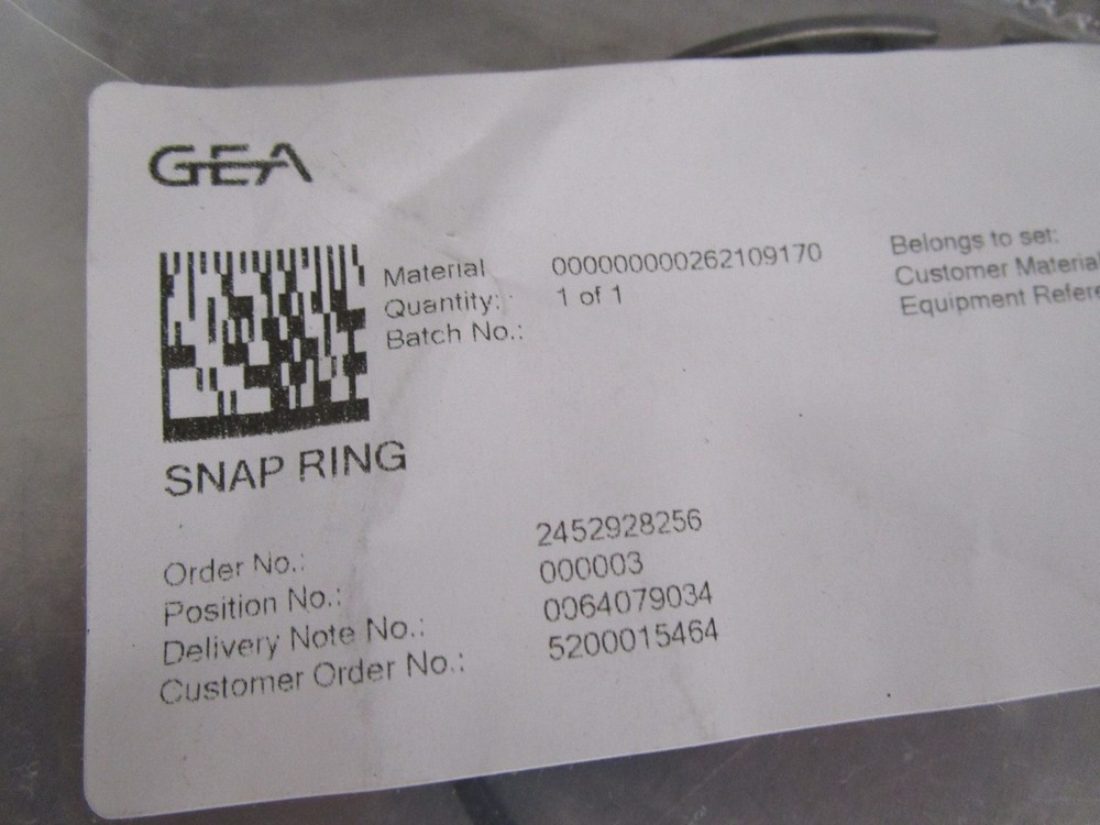 New GEA Snap Ring 000000000262109170