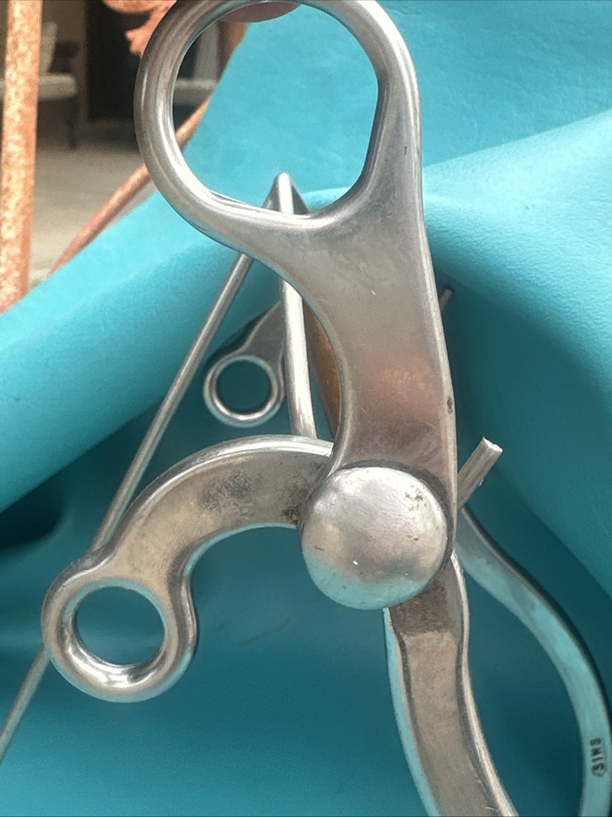 ED SIMS Maker Mark 5” Copper Mouth- Swinging Curb Bit SS Shanks Rare!