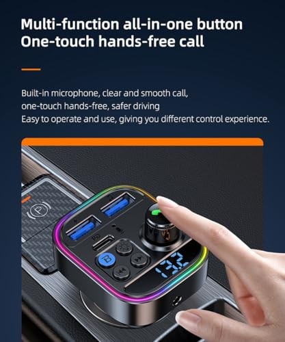 Bluetooth 5.3 Car Adapter, PD30W Super Fast Charging Transmitter for Car,