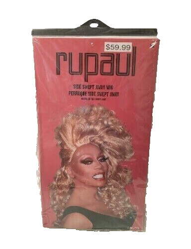 RuPaul Side Swept Away Wig Halloween Costume Blonde Adult Fake Hair Drag Pride