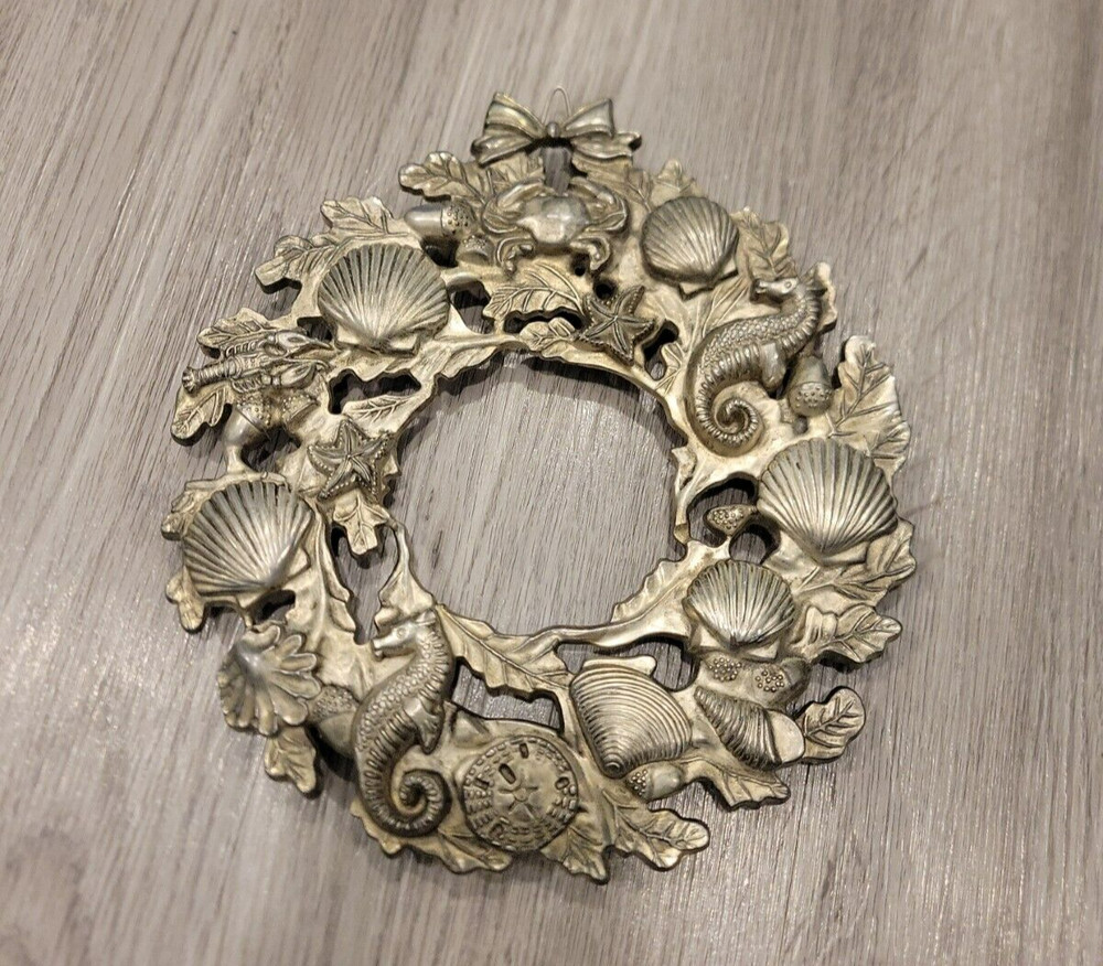 Vintage Sea Shell Life 9” Trivet Wall Plaque Wreath Style Beach Nature Godinger