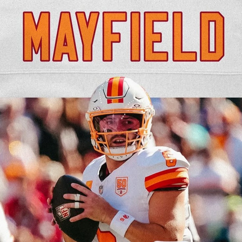 Baker Mayfield GAME-USED💪Signed + Inscribed Ball Tampa Bay Buccaneers 24-25 Szn