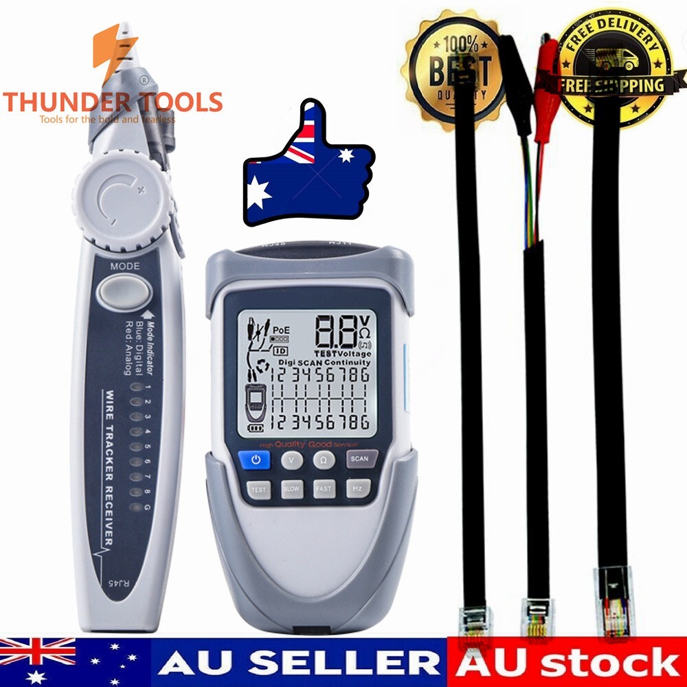 Thunder Tools Handheld Portable Network Cable Tester LCD Large Screen