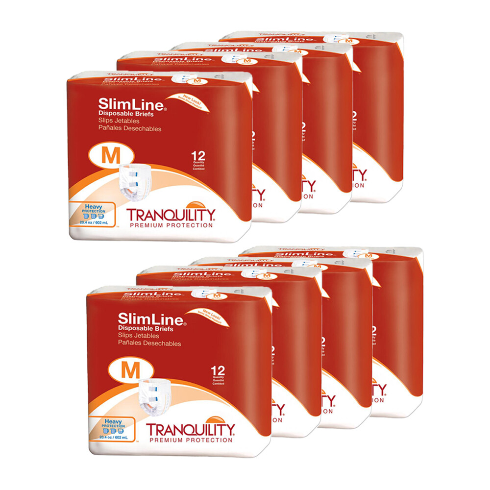 Tranquility Slimline Adult Brief Medium 32'' - 44'' Heavy Absorbency - 96/Case