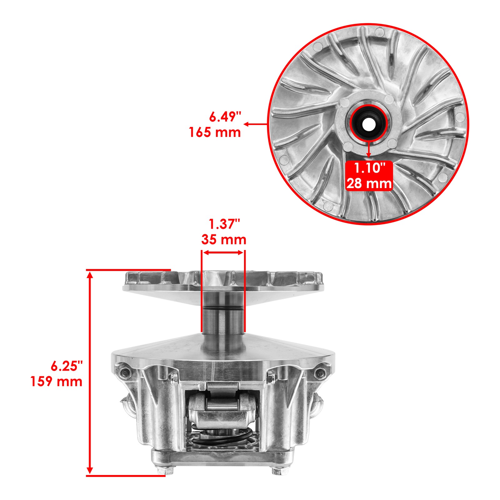 Caltric Primary Clutch Drive Converter Assembly for Kawasaki Mule 49093-0031