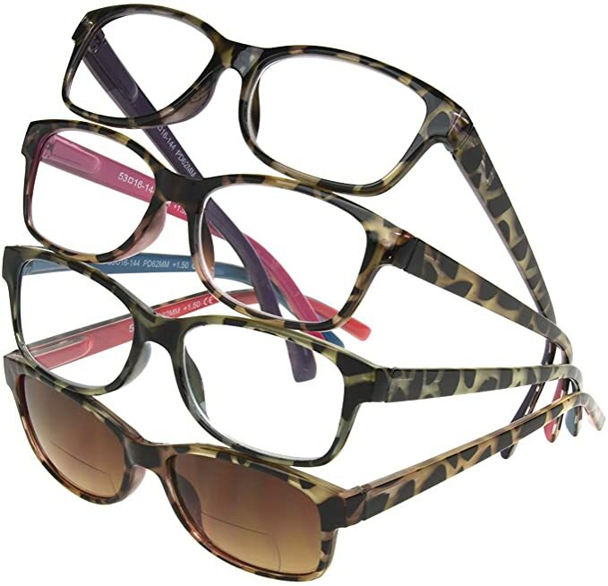 Foster Grant Quantum Optics Reading Glasses Men's Dylan Women's Sofia 4 Pack