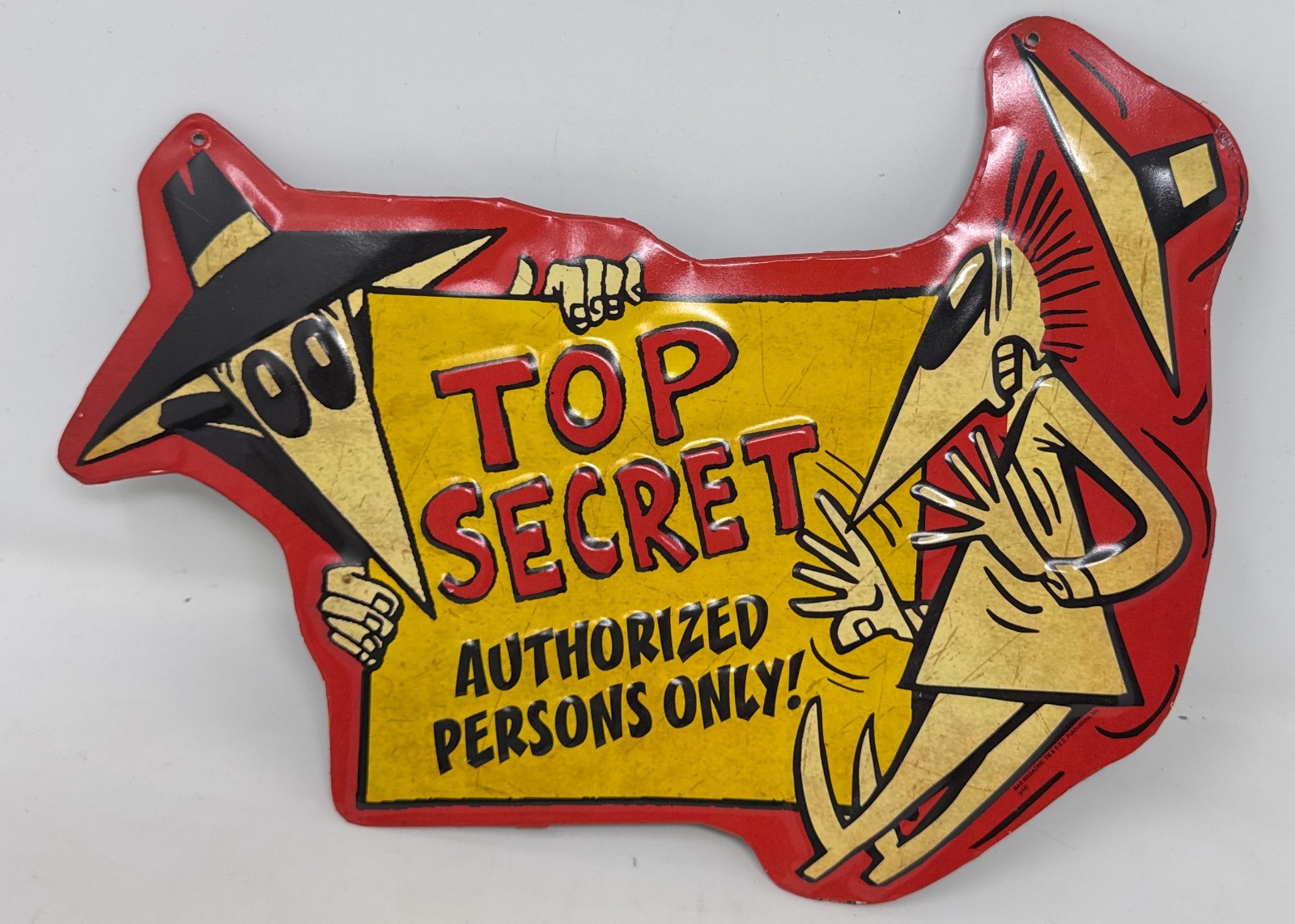 Rare! Spy VS Spy ~Top Secret Authorized Persons Only! Embossed Tin / Metal Sign
