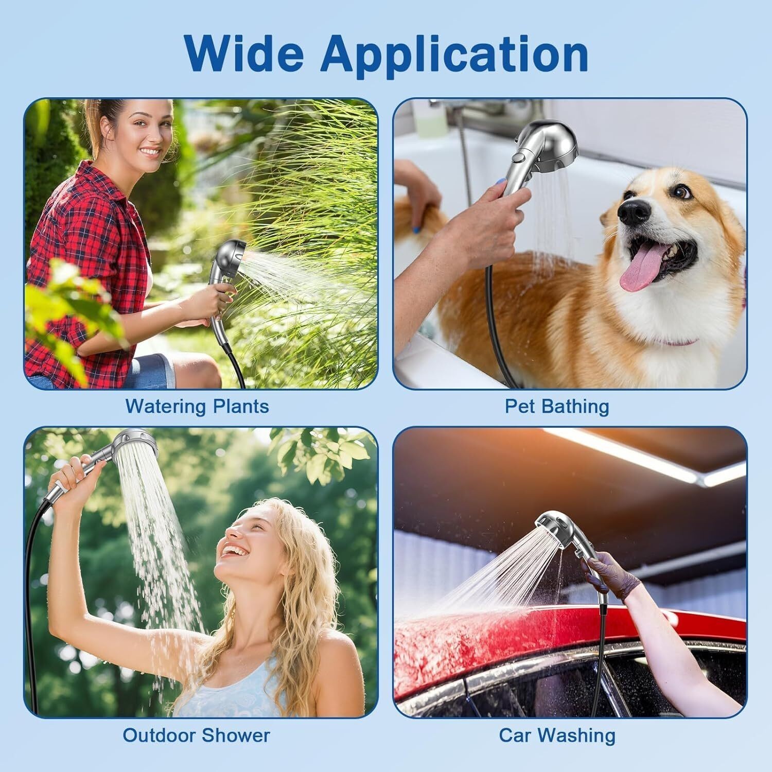 Portable Shower Camping,9000mAh Rechargeable Shower Pump with Digital Display