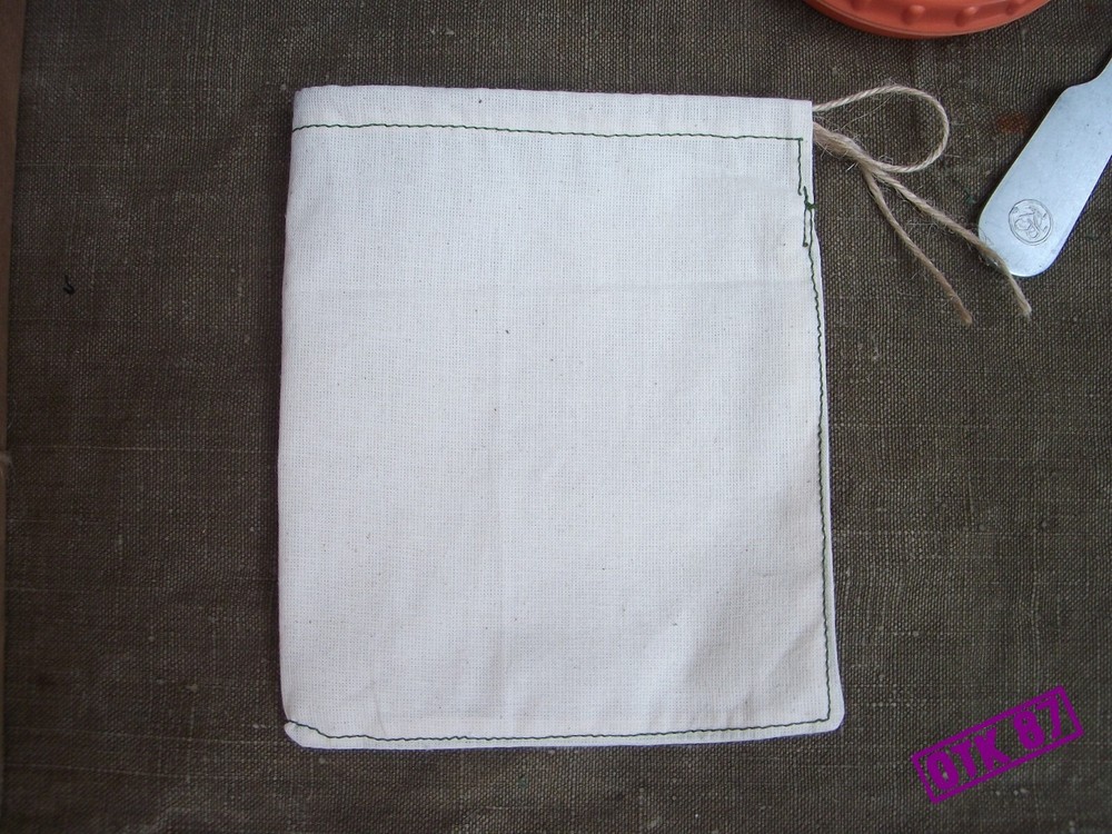 Medium white cotton calico ration bag, WW2 Red Army reproduction