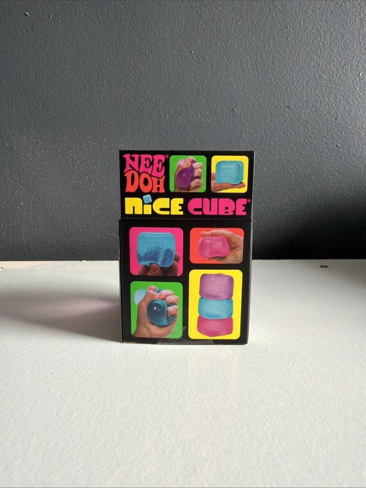 Nee Doh Nice Cubes Ice Cube Toy Fidget Super Solid Squish Pink