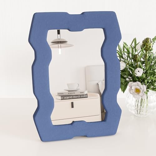 Makeup Mirrors for Desk, Irregular Tabletop Vanity Mirror, Flannel Dressing