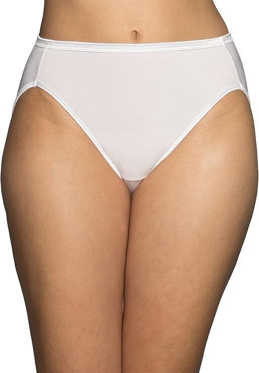 6 Pairs Vanity Fair Illumination HI-CUT briefs WHITE 13108 Sz - 6 7 8 9