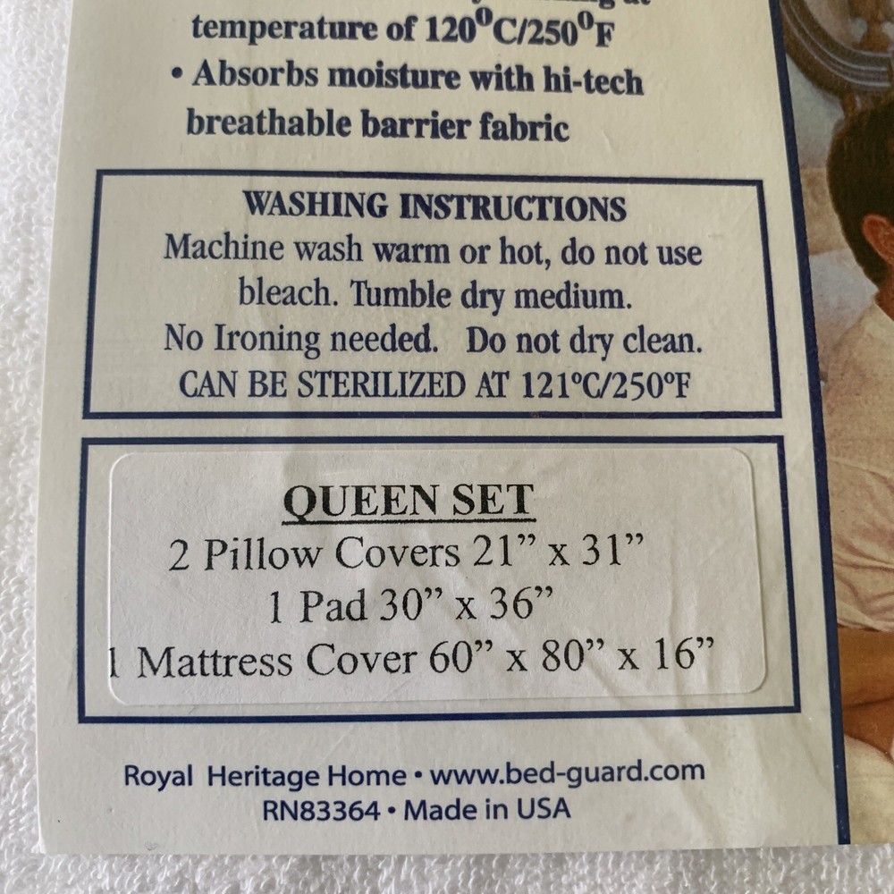 Royal Heritage Mattress Protector Bed-Guard Queen Set