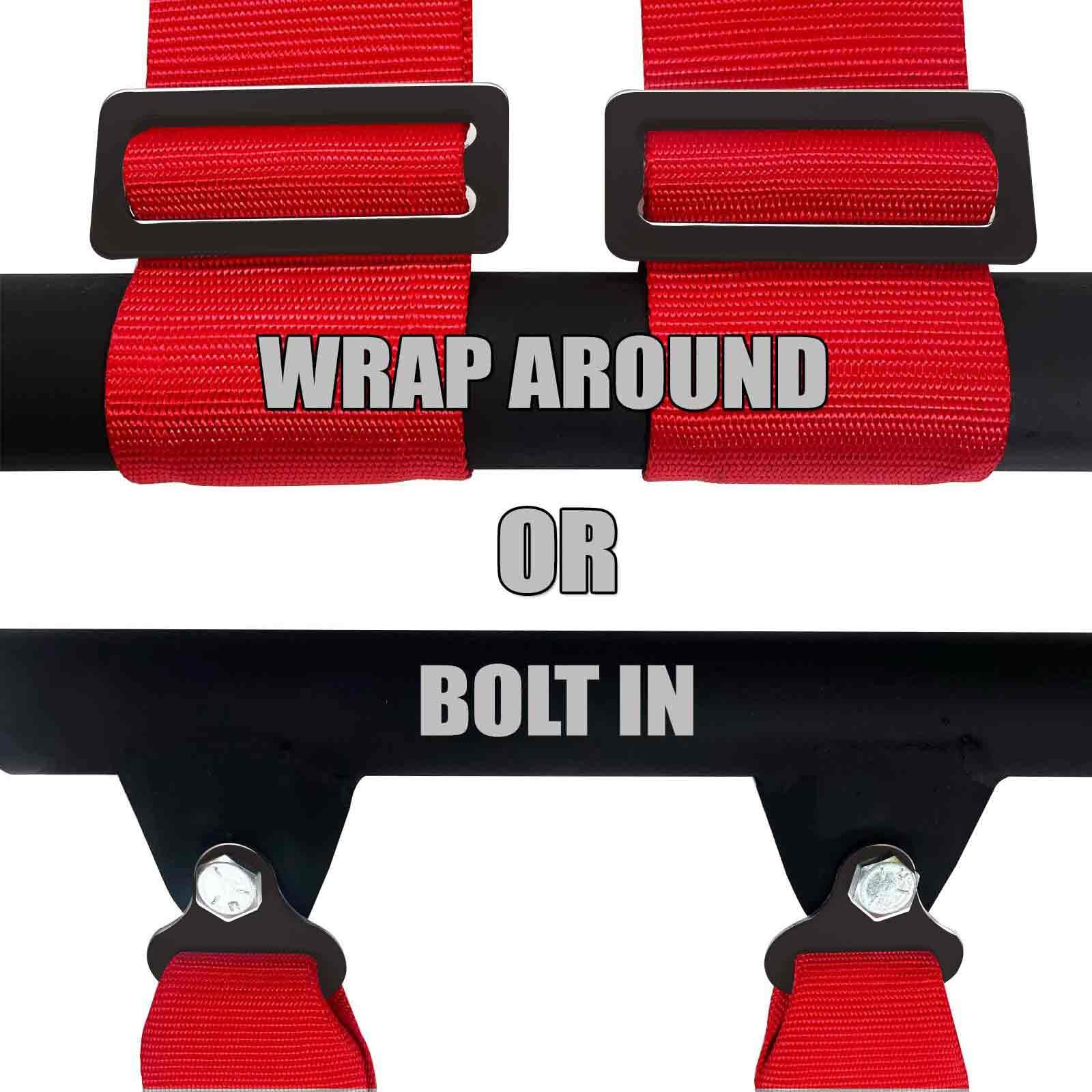 4 Point 2 Inch 3 Inch Racing Harness SxS Off Road Push Button Buckle Seat Belt