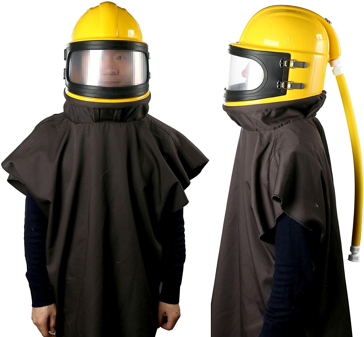 ABS Protect Safety Sandblast hood helmet for sandblasting and PVC Outside Lens