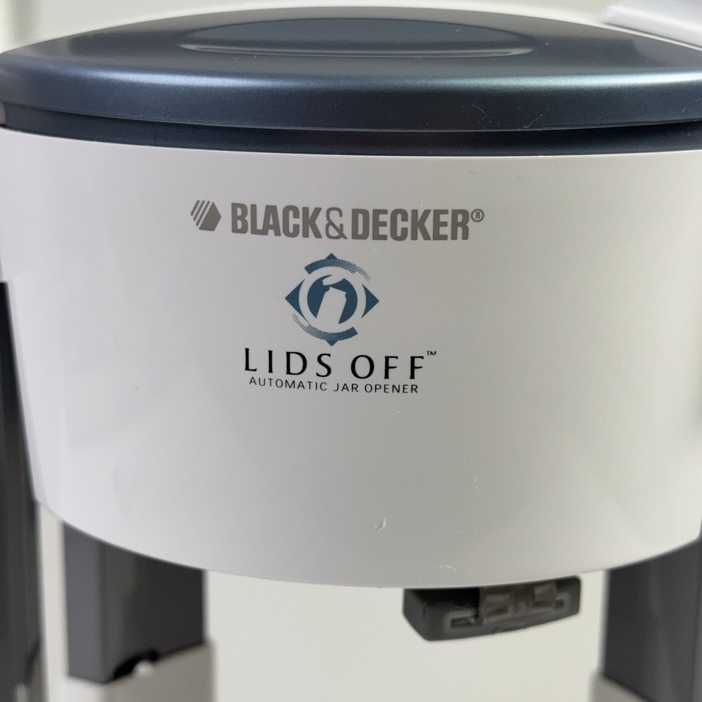 Black & Decker Lids Off Automatic Jar Opener Model JW200 Tested & Working White