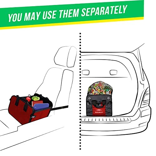 XL Trunk Organizer 3-Section Modular – Extra Large Car Storage 3-section XL red