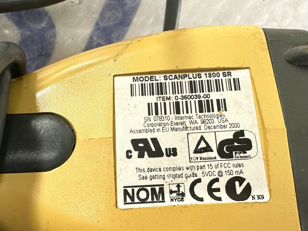 Intermec Scanplus 1800SR Barcode Scanner