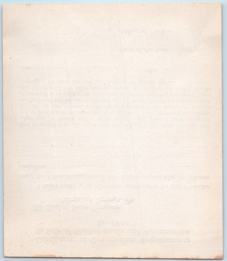 WWII War Production Board Home Front Ammunition Order Certificate