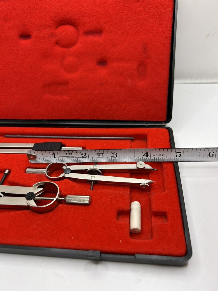 Dietzgen Stellar 1970’s Drafting Set 1288-3 Multiple Part Hard Case Incomplete