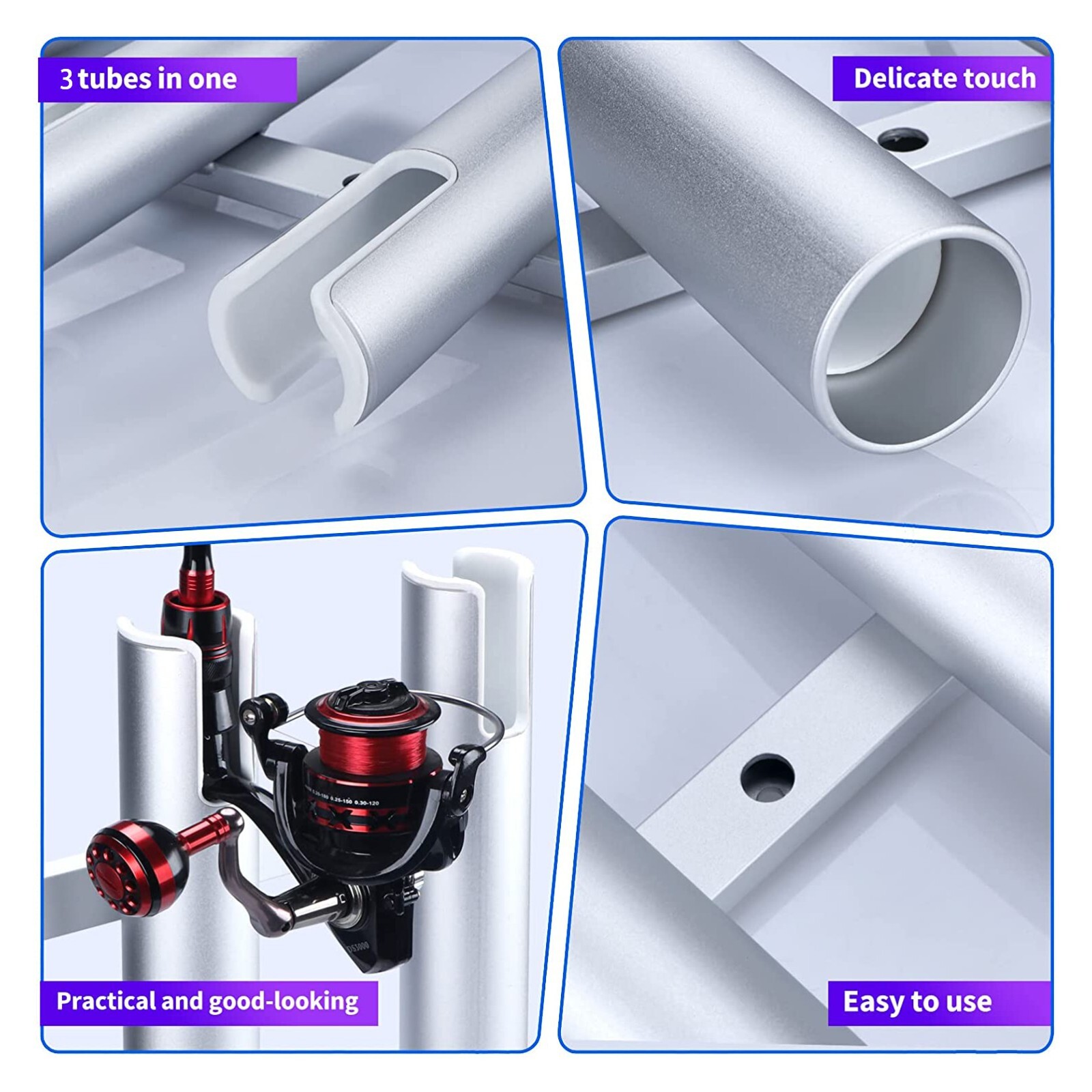 Multi-Aluminum Boat Rod Holder for Fishing 3/4 Tubes Link Rod Pod Exclusive