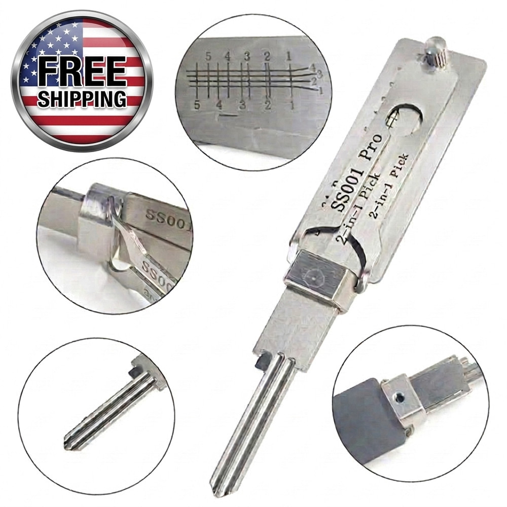 SS001 PRO 2-in-1 Stainless Steel master Key Decoder Portable Lock Tool Kit 1 Pc