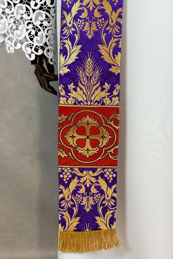 Purple Deacon Stole - quality brocade