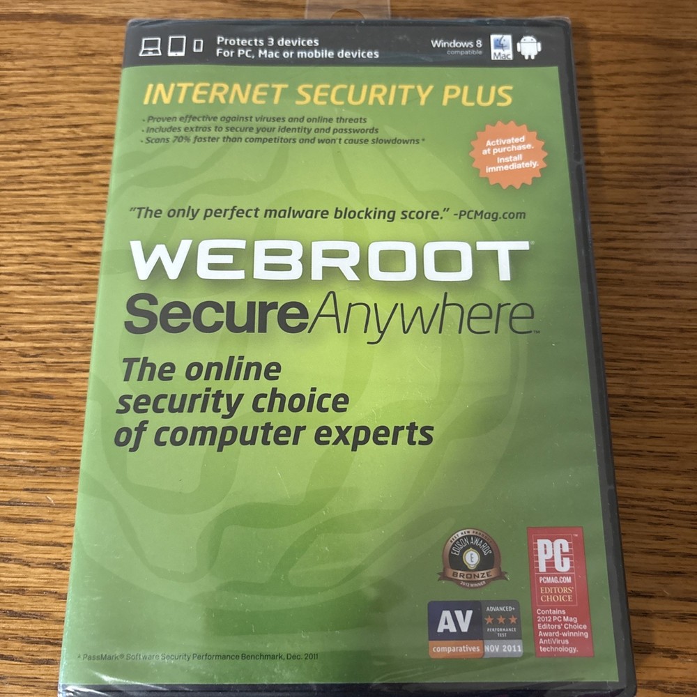 Webroot Secure Anywhere Internet Security WINDOWS 8 Compatible PC Mac or Mobile