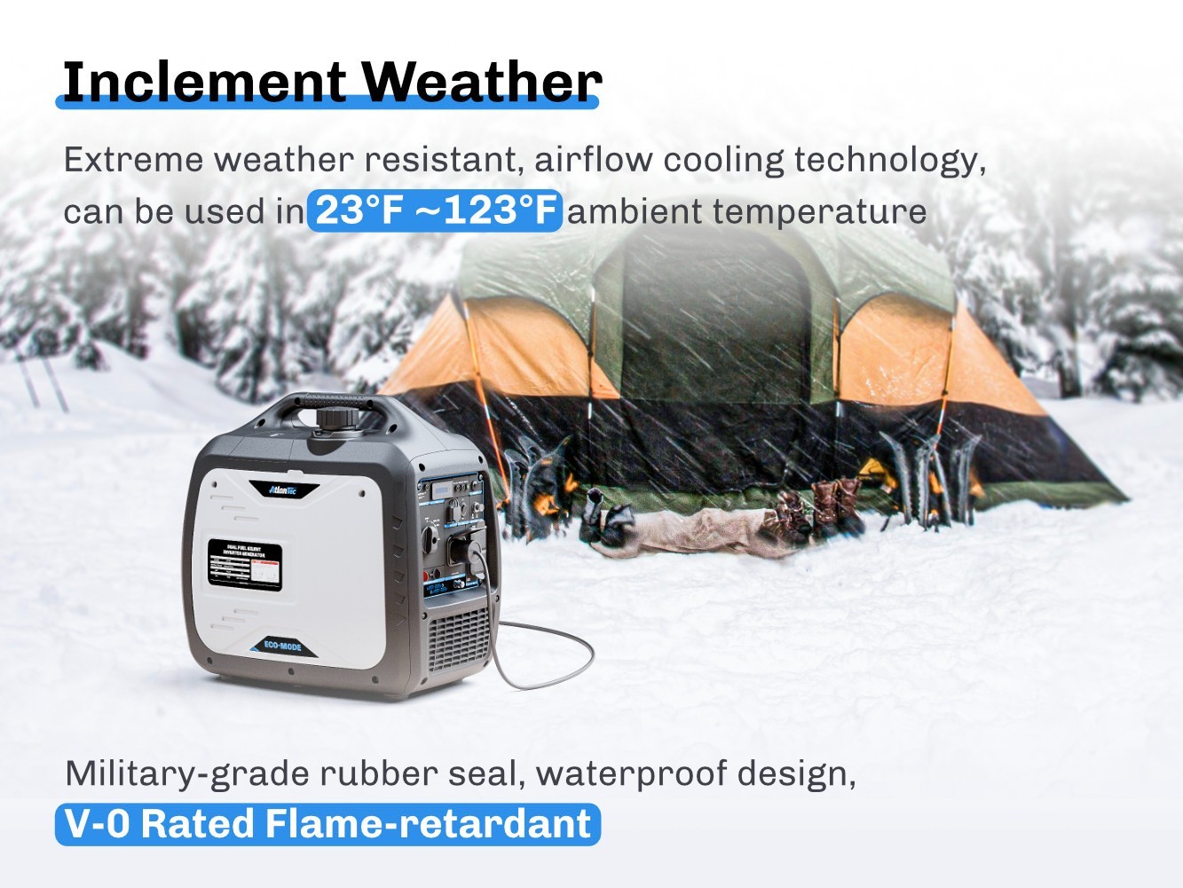 4000 Watt Dual Fuel Inverter Generator, RV Ready Super Quiet Propane Generator