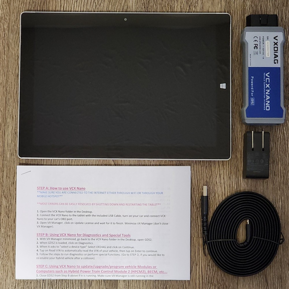 (NO TECH2WIN) VXDIAG VCX Nano GM USB + Surface Tablet w/GDS2 & Techline Software