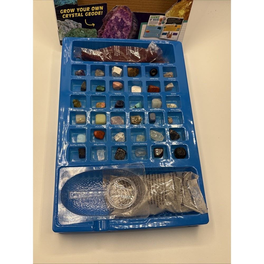 Rocks, Gems & Geodes/ Make Lab .STEM Kit . Open Box/ Book Missing.