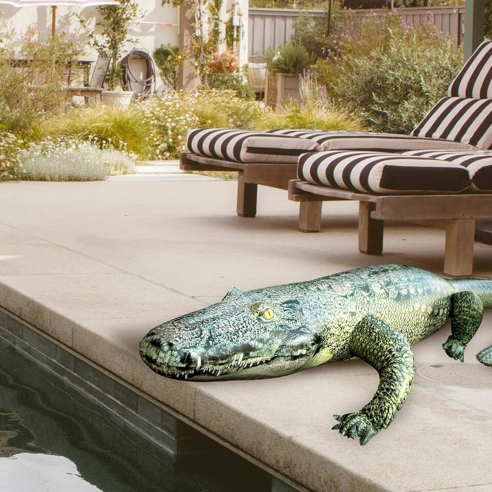 Inflatable Alligator 49 Realistic Alligator Float for Pool Vinyl Inflatabl...