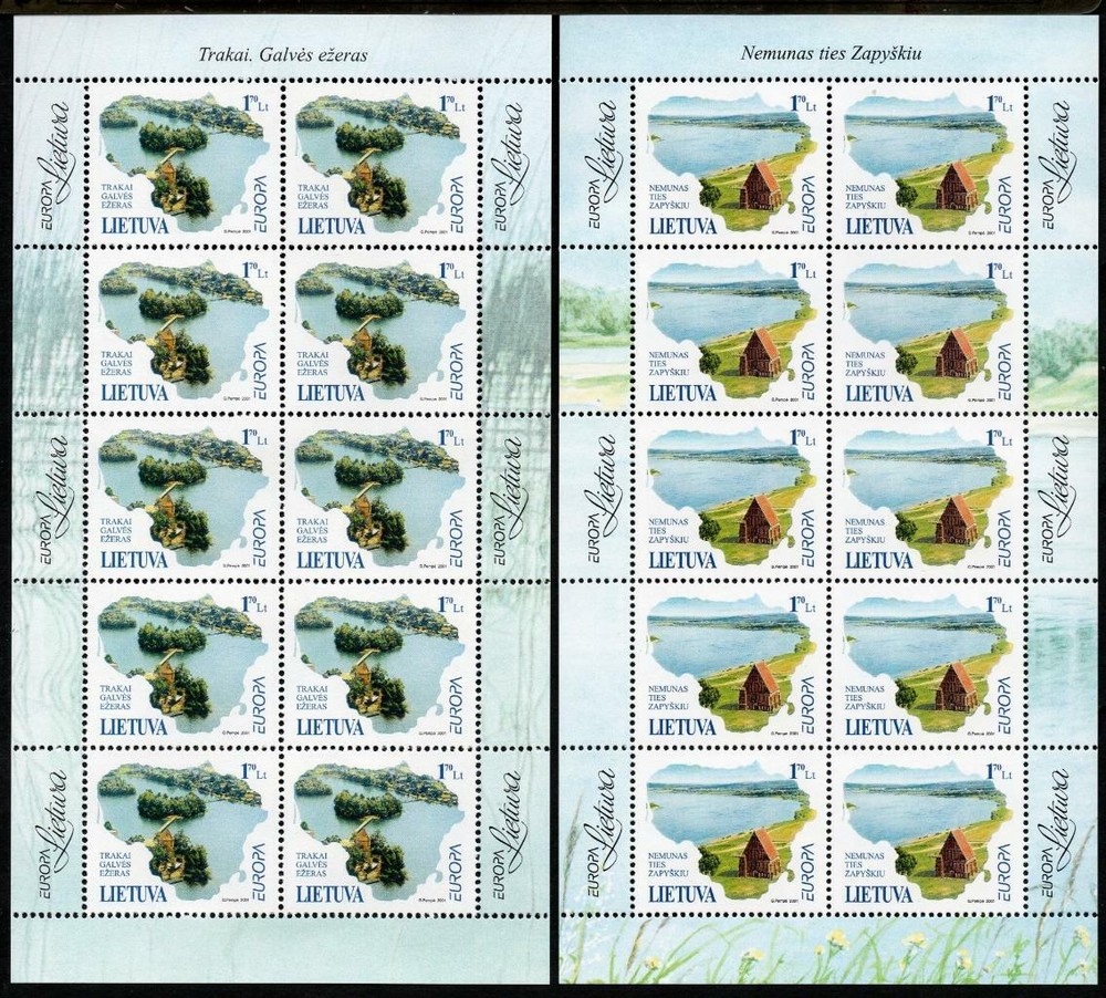 LITHUANIA MNH 2001 Europa, Water Resources Sheetlets
