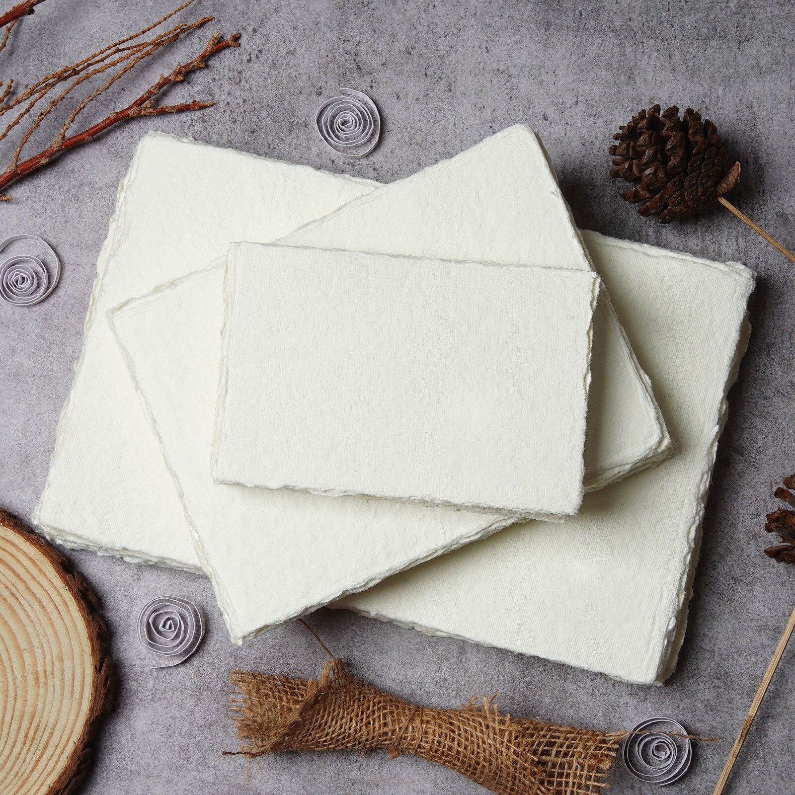 140lbs/300GSM Handmade Virgin Cotton Deckle Edges Watercolor Paper Pad 25 Sheets