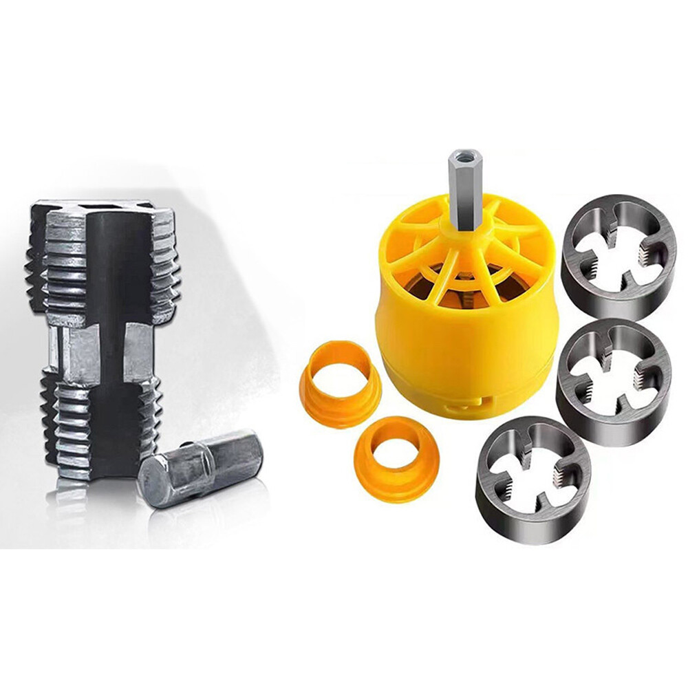 7Pcs PVC Thread Maker Tool NPT Die Set Pipe Round Threader 1/2" 3/4" 1" C88❥
